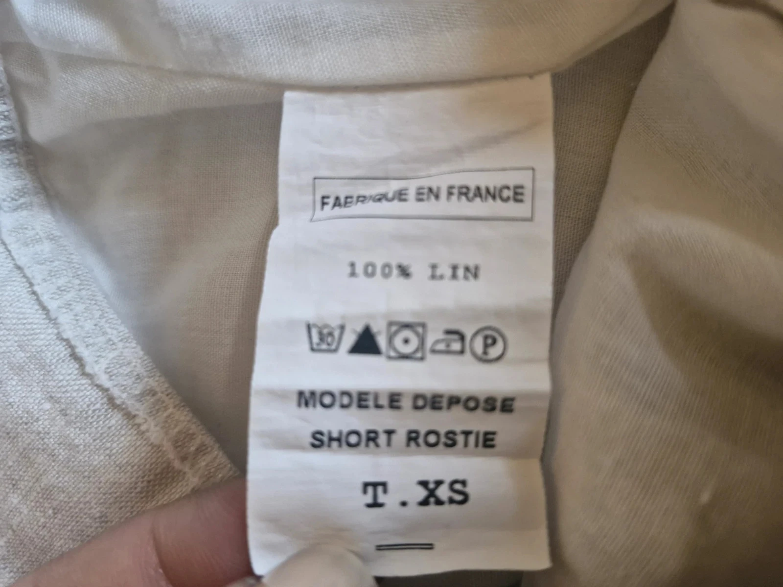 Pantalón corto de lino Easy Clothes para mujer XS beige de cintura alta – photo 4